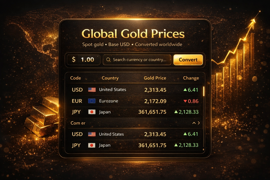 Global Gold Prices Tool